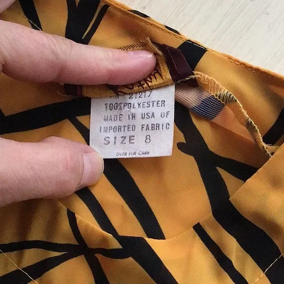 Vintage Kathy Alison blouse. Animal print. Tiger. Mustard/orange. - Picture 7 of 12